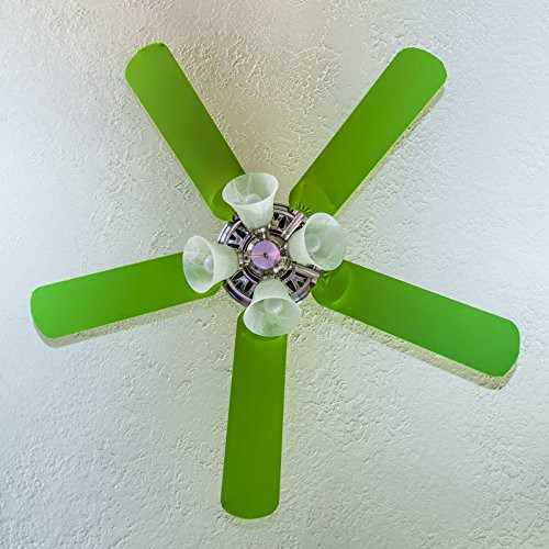 Fancy Blade Ceiling Fan Accessories Blade Cover Decoration, Solid (Lime Green)