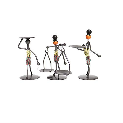 Vsen Tealight Candle Holders Taper Candle Holders, Set of 3,Pillar Candlestick Holder Centerpieces for Home Decoration Wedding Anniversary Party Housewarming Gifts