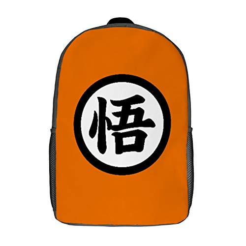 Dragon Ball Logo Goku Middle School Backpack 17 Inch Unisex College Student School Bookbag for Women Men Laptop Backpack