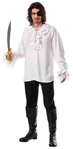 Rubie's Adult Costume Ruffled Pirate Shirt Adult Sized Costumes, White, X-Large US