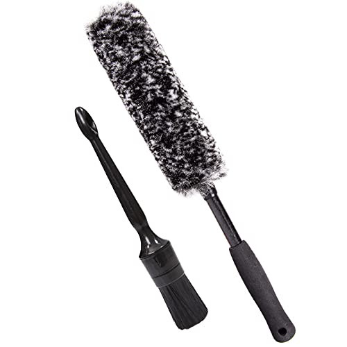 bzczh Car Wheel Cleaning Brush, Metal Free Synthetic Wool Tire Rim Brush,Soft Wheel Cleaning Brush,Dense Fibers Wheel Brush?Woolie Wheel Brush for Cleaning Wheels