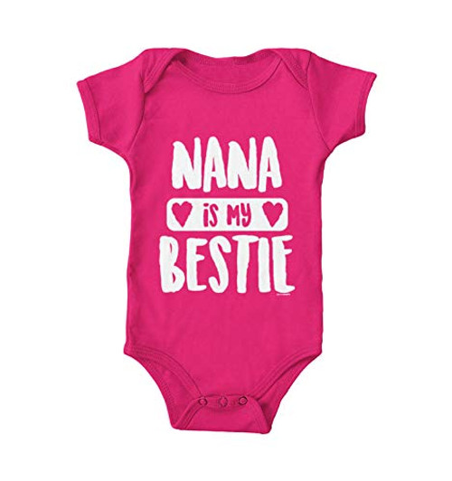 Nana is My Bestie - Grandma Granny Bodysuit -Pink, Newborn- Nana is My Bestie - Grandma Granny Bodysuit -Pink, Newborn-