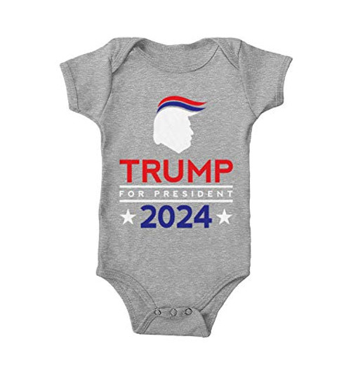 Haase Unlimited Trump for President 2024 - MAGA Make America Great Again Bodysuit -Light Gray, 6 Months- Haase Unlimited Trump for President 2024 - MAGA Make America Great Again Bodysuit -Light Gray, 6 Months-