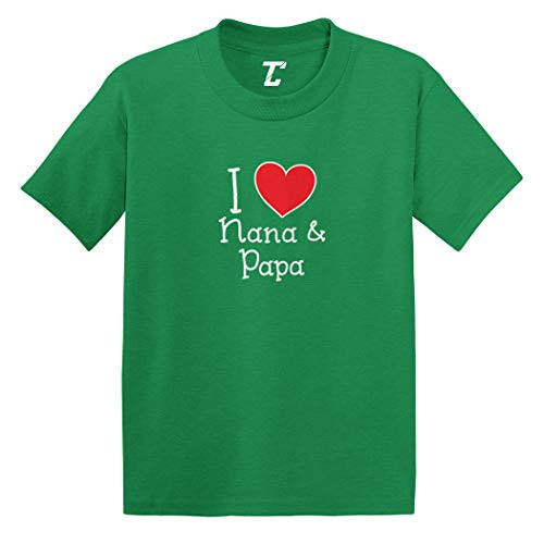 I Love My Nana  and  Papa - Heart Cute Infant/Toddler Cotton Jersey T-Shirt -Kelly, 18 Months- I Love My Nana  and  Papa - Heart Cute Infant/Toddler Cotton Jersey T-Shirt -Kelly, 18 Months-