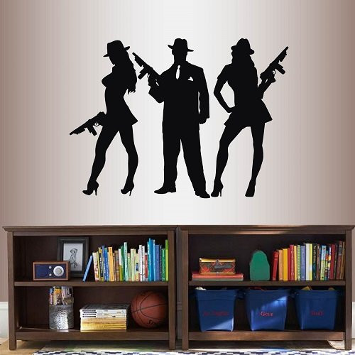 In-Style Decals Wall Vinyl Decal Home Decor Art Sticker Gangsters Man and Sexy Girls with Machine Guns Mafia Mobster Criminal Retro People Room Removable Stylish Mural Unique Design 2488 In-Style Decals Wall Vinyl Decal Home Decor Art Sticker Gangsters Man and Sexy Girls with Machine Guns Mafia Mobster Criminal Retro People Room Removable Stylish Mural Unique Design 2488