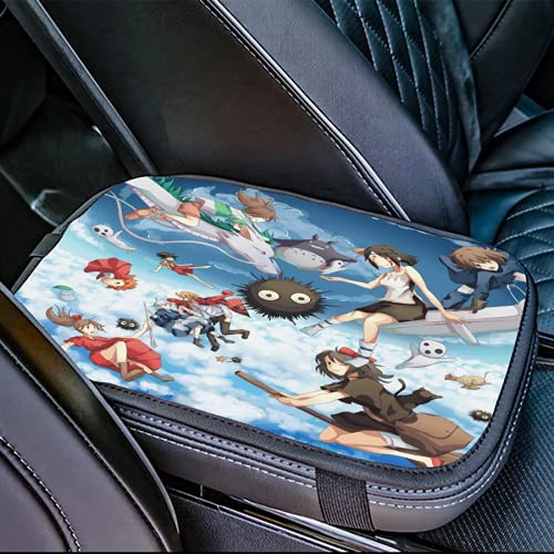 Studio Ghibli Car Center Console Armrest Pad, Automotive Console  and  Organizers Accessories Center Console Cover, Universal Fit Soft Comfort Center Console Armrest Cushion for Car