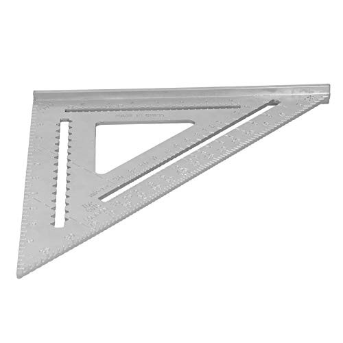 Triangular Angle Protractor, Easy-Read Aluminum Alloy Square Measuring Ruler Miter Hand Tools 12in