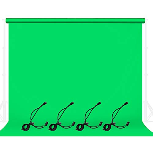 LimoStudio 10 x 10 ft. Green Chromakey Muslin Photography Backdrop Background Screen, 4 x Backdrop Clip Kit for Photo Video Studio, Green Screen, Photography Background, AGG3129