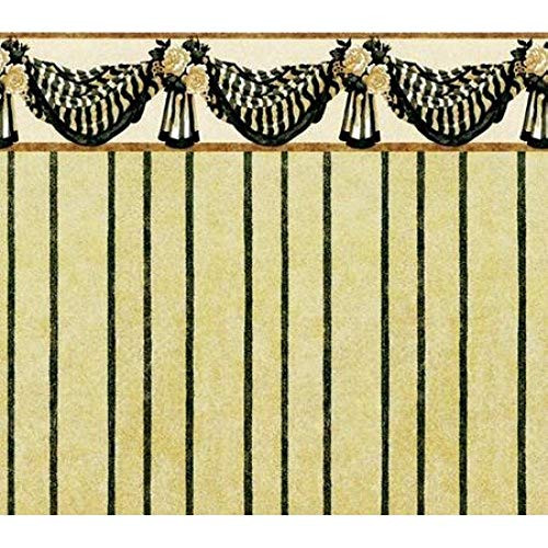 Melody Jane Dollhouse Benjamin Swag Green Miniature Print Wallpaper 3 Sheets