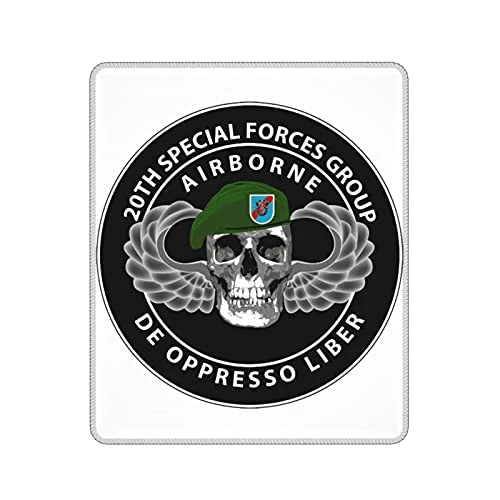 20th Special Forces Group Skull Mouse Pad Stitched Edge Mouse Pad for Computers Laptop,Game Players, Office, Study