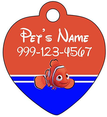Finding Nemo Pet Id Tag for Dogs  and  Cats Personalized w/ Name  and  Number