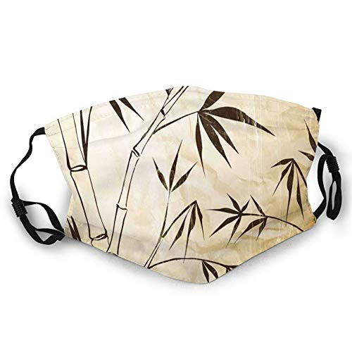 Fashion Comfortable Windproof mask,Gradient Bamboo Leaves Flexibility Complex Root Structure Stable Travelers Image,Facial decorations for Adults