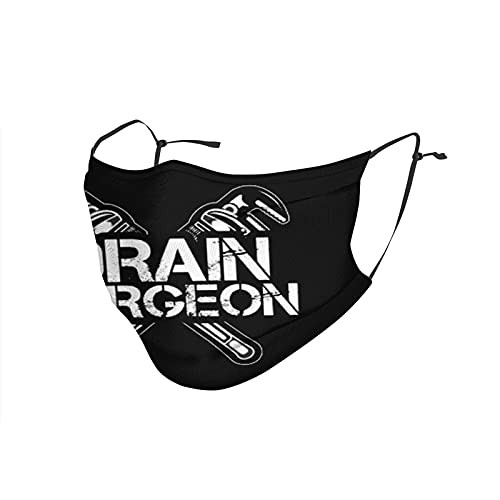 Plumber Plumbing Adjustable Dust Face Mask Adult for Mask, Ripstop Protective Face Shield Black