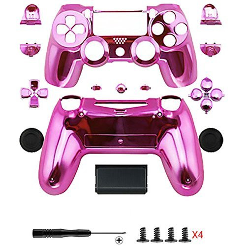 Gotor® Electroplating Pink Replacement Parts Full PS4 Controller Housing Shell Protective Case Button Kit for PlayStation4 DUALSHOCK 4 Controller