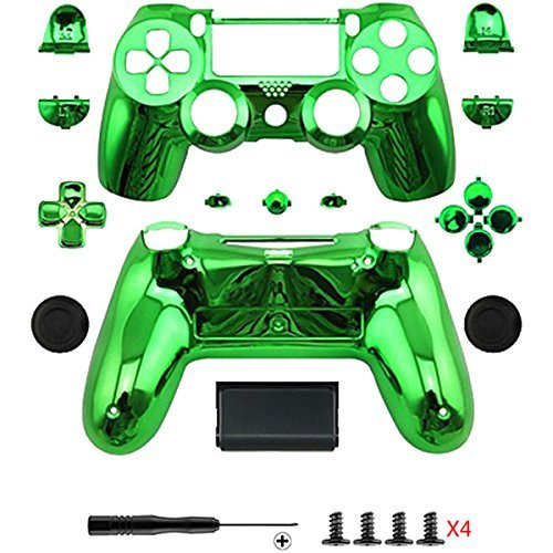 Gotor® Electroplating Green Replacement Parts Full PS4 Controller Housing Shell Protective Case Button Kit for PlayStation4 DUALSHOCK 4 Controller