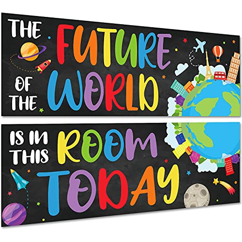 2 Pack Motivational Classroom Decorations, Banner Posters for Teachers, Positive/Inspirational/Growth Mindset Banner for Students Educational, Bulletin Board/Wall Decor for Preschool/Elementary