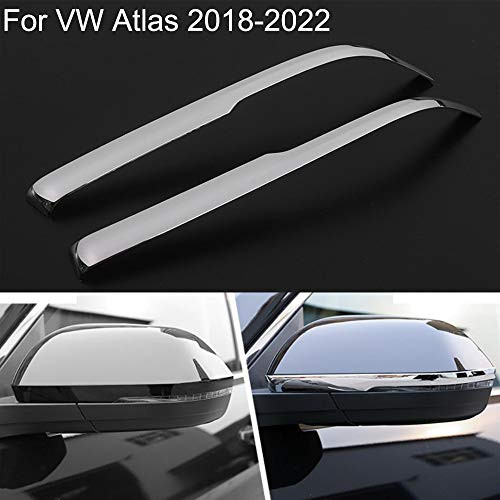Yingchi-Car / 2Pcs Car Chrome Rearview Side Mirror Cover Trim Strip For Volkswagen Atlas 2018 2019 2020 2021 2022