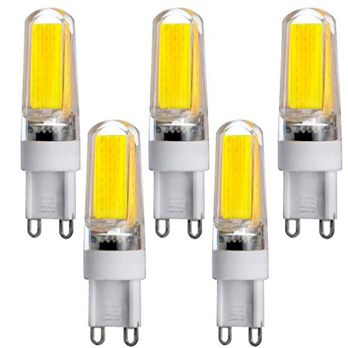 Lxcom Lighting 3W G9 LED Bulb Dimmable COB Corn Light Bulbs-5 Pack-- LED Crystal Lights Daylight White 6000K 30W Halogen Bulbs Equivalent G9 Cob Bulb for Chandelier Ceiling Home Lighting ,AC110V Lxcom Lighting 3W G9 LED Bulb Dimmable COB Corn Light Bulbs-5 Pack-- LED Crystal Lights Daylight White 6000K 30W Halogen Bulbs Equivalent G9 Cob Bulb for Chandelier Ceiling Home Lighting ,AC110V