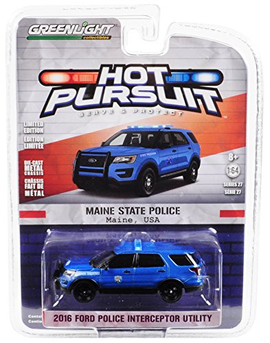 Maine State Police MSP Greenlight 42840-F Hot Pursuit Series 27 2016 Ford Police Interceptor Utility 1:64 Scale Diecast