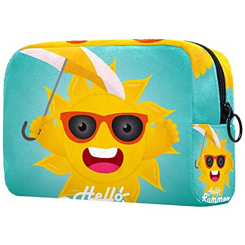 Women Makeup Bag,Cosmetic Storage Bag Hello Summer Funny Sun for Travel,Cosmetics Organizer Women Makeup Bag,Cosmetic Storage Bag Hello Summer Funny Sun for Travel,Cosmetics Organizer