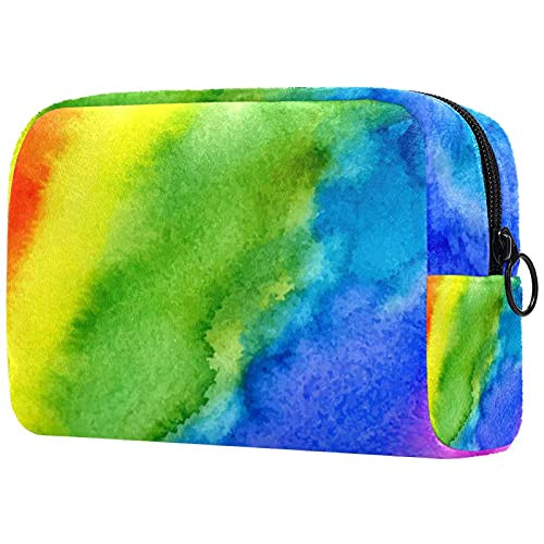 Women Makeup Bag,Cosmetic Storage Bag rainbow watercolor for Travel,Cosmetics Organizer Women Makeup Bag,Cosmetic Storage Bag rainbow watercolor for Travel,Cosmetics Organizer