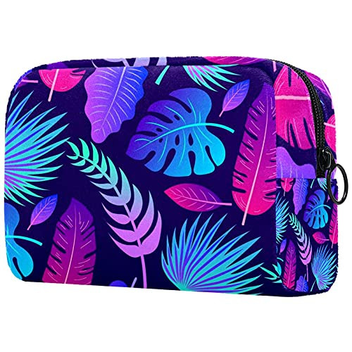 Women Makeup Bag,Cosmetic Storage Bag Tropical Summer Leaves for Travel,Cosmetics Organizer