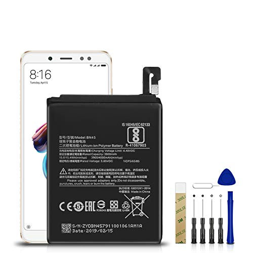 for Xiaomi Redmi Note 5 Replacement Battery BN45 with Free Toolkit and Adhesive for Xiaomi Redmi Note 5 Replacement Battery BN45 with Free Toolkit and Adhesive