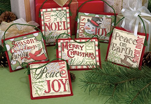 Dimensions Christmas Sayings Cross Stitch Ornaments Kit (Set Of 6)