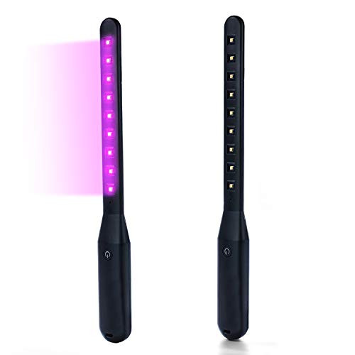 UV Light Sanitizer Wand Kills 99.9 percent in 5 Minutes Sterilizer, UVC Light Sanitizer Disinfection Lamp for Room, UV Wand Sanitizer for Cell Phone and Toothbrush, UV Light Sanitizer for Home/Travel