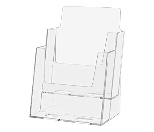 Marketing Holders 6"W Bi Fold Organizer Display 2 Tier Multi Slot Stand Countertop Pack of 2 Brochure Holder Take One Literature Table Rack Trade Show Expos
