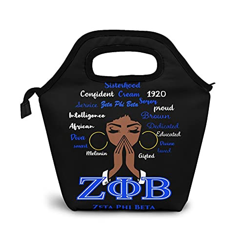 Zeta Phi Beta Leakproof Lunch Tote For Women Insulated Lunch Bag Reusable Tote Organizer Cooler Bag For Work Travel Picnic