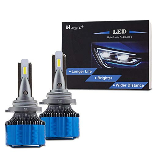 NDINGYI 9012/HIR2 LED Headlight Bulb, 90W 14800 Lumens Super Bright LED Headlights Conversion Kit 6000K Cool White IP68 Waterproof, Pack of 2