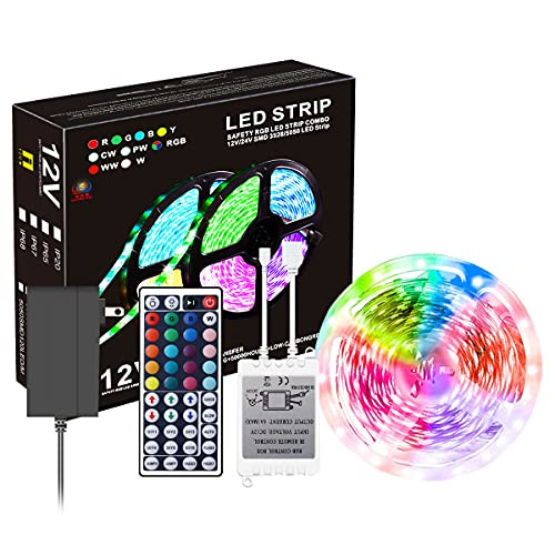 16.4ft RGB LED Strip Lights, 5050 Smart Led Lights Strip Music Sync Flexible Color Changing Lights by 44keys Remote, Neon Lights for Home, Kitchen, TV, Party-Waterproof, 300 Led Lights- 16.4ft RGB LED Strip Lights, 5050 Smart Led Lights Strip Music Sync Flexible Color Changing Lights by 44keys Remote, Neon Lights for Home, Kitchen, TV, Party-Waterproof, 300 Led Lights-