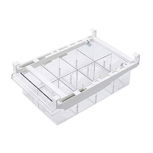Refrigerator Organizer Bins, Pull-out Fridge Drawer Organizer with Handle, Refrigerator Shelf Holder Storage Box for Food Drinks, Fit for Fridge Shelf Under 0.6 and quot;