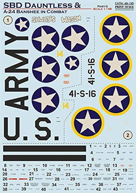 Print Scale 48-195 - 1/48 - SBD Dauntless and A-24 Banshee in Combat. Part 3 kit Print Scale 48-195 - 1/48 - SBD Dauntless and A-24 Banshee in Combat. Part 3 kit