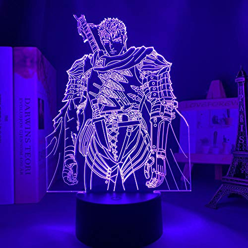 3D Anime Lamp Led Light Berserk Guts Figure for Bedroom Decorative Night Light Birthday Kids Room Tae Manga Berserk-Touch Control