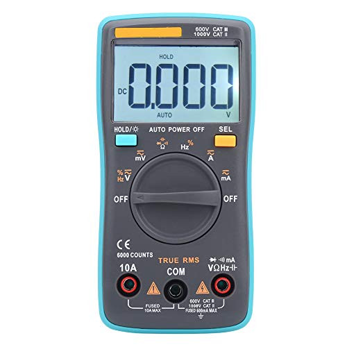 ZT101 Digital Multimeter, Voltage Tester, AC DC Voltmeter Ammeter Ohmmeter Volt Tester, Auto Range Meter, with Large LCD Screen Displays, for Continuity Tests, Temperature, Frequency
