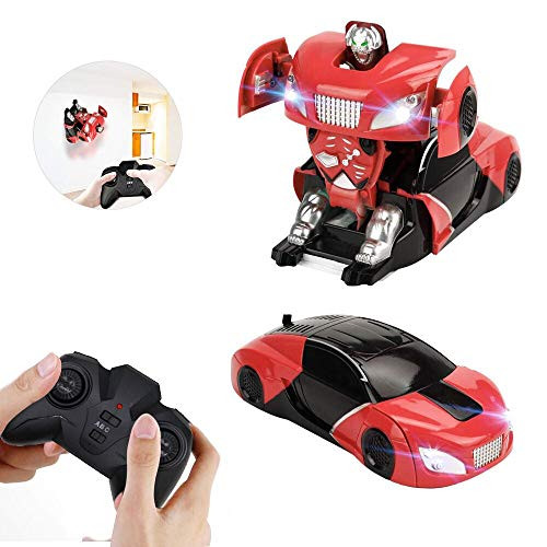 OMGTOY Wall Climbing RC Car Remote Control Car Toy with USB Rechargeable,Transforming,360° Rotating Stunt, LED Light