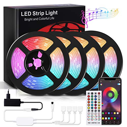 RIWNNI LED Light Strips 65.6ft/20M, Smart Bluetooth RGB LED Strip Lights with App Control and Remote, Music Sync Color Changing Dimmable LED Lights ?for Bedroom, Room, Ceiling, House, Bar, Party RIWNNI LED Light Strips 65.6ft/20M, Smart Bluetooth RGB LED Strip Lights with App Control and Remote, Music Sync Color Changing Dimmable LED Lights ?for Bedroom, Room, Ceiling, House, Bar, Party