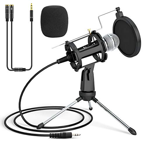 PEYOU Studio Recording Microphone,3.5mm Phone Computer Microphone,Condenser Broadcast Recording Microphone for Podcast with Stand,Plug and Play PC Microphone for Singing/YouTube/Gaming/Live PEYOU Studio Recording Microphone,3.5mm Phone Computer Microphone,Condenser Broadcast Recording Microphone for Podcast with Stand,Plug and Play PC Microphone for Singing/YouTube/Gaming/Live