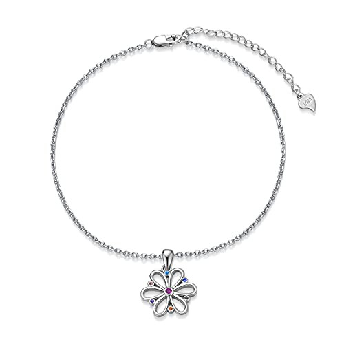 Chakra Anklet 925 Sterling Silver Yoga 7 Stone Crystal Healing Anklet Lotus Jewelry for Women Chakra Anklet 925 Sterling Silver Yoga 7 Stone Crystal Healing Anklet Lotus Jewelry for Women