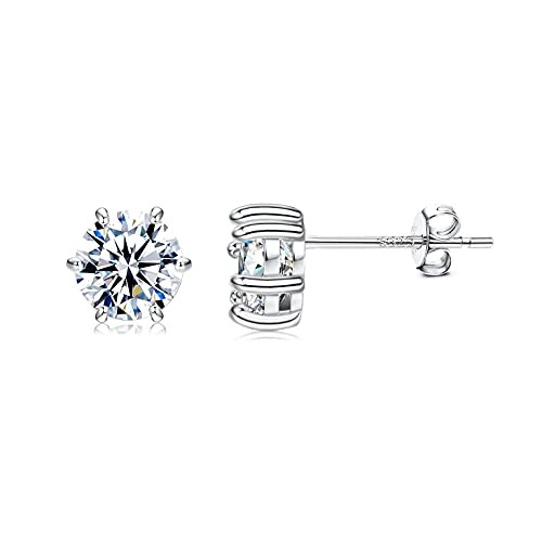 Sllaiss 925 Sterling Silver CZ Stud Earrings Round Cubic Zirconia Stud Earrings for Women Men Cute Earrings Stud Jewelry Gifts -Shiny Cubic Zirconia- Sllaiss 925 Sterling Silver CZ Stud Earrings Round Cubic Zirconia Stud Earrings for Women Men Cute Earrings Stud Jewelry Gifts -Shiny Cubic Zirconia-