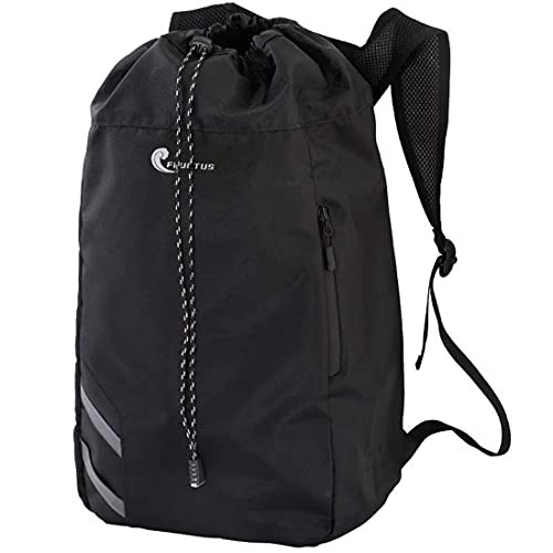 Drawstring Backpack Bag, Sports Gym Bag Drawstring Bags Gym Backpack Sports Sackpack String Sports Bag Black Backpack for Training Yoga Swim Camping Hiking Travel Basketball Gym Bag for Men Women