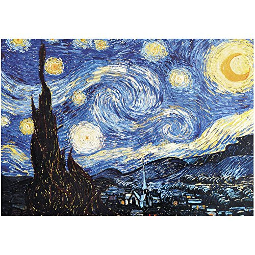 Famous Oil Painting (Nuit Etoilee) Starry Night by Van Gogh Jigsaw Puzzle for Adult - 1000 Pieces