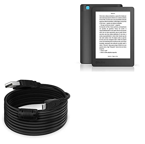 Cable for Kobo Aura Edition 2 -Cable by BoxWave- - DirectSync -15 ft- Cable, Extra Long Charge and Sync Cable for Kobo Aura Edition 2 - Black