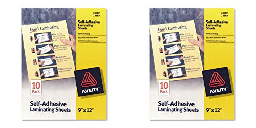 Avery Self-Adhesive Laminating Sheets - Clear - AVE73603, 2 Packs