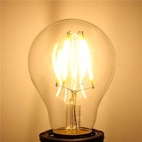 Indoor Light Bulb, White/Warm White Non-Dimmable COB LED Filament Retro Bulbs 220V A60 E27 4W Atmosphere Decoration Light -Color : Warm White-