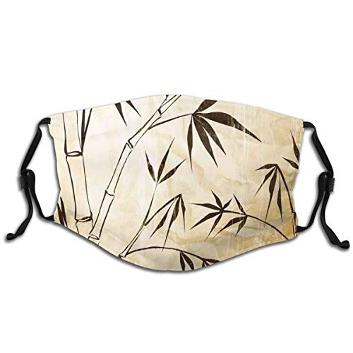 Activated carbon filter Windproof mask for Unisex,Gradient Bamboo Leaves Flexibility Complex Root Structure Stable Travelers Image