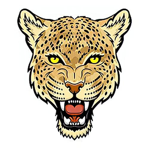 6 Sheets Temporary Tattoos a Leopard Head Perfect for Paintball Mascot in a Military Style Is Temporary tattoo Neck Arm Chest for Women Men Adults 3.7 X 3.7 Inch Leopard Tattoo