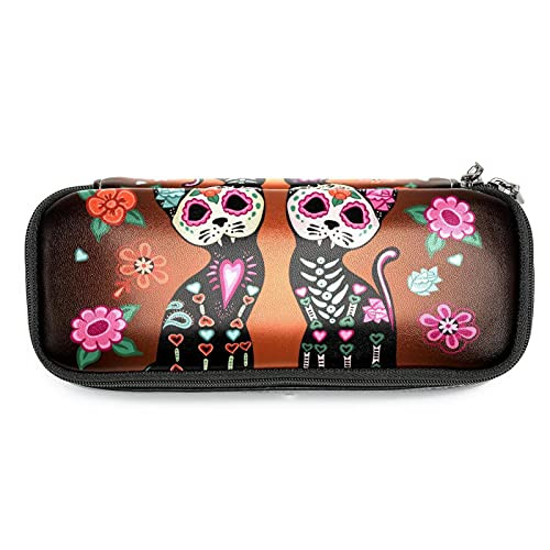 Pencil Case Cats Pumpkin Pen Case Big Capacity Desk Organizer with Zipper for School  and  Office Supplies 7.5x3x1.5in
